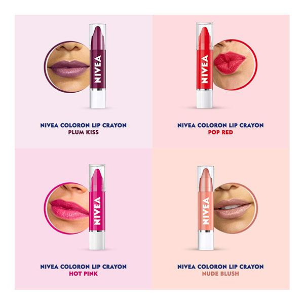 Nivea Coloron Lip Crayon - Coral Crush 3 gm - Lip Balms