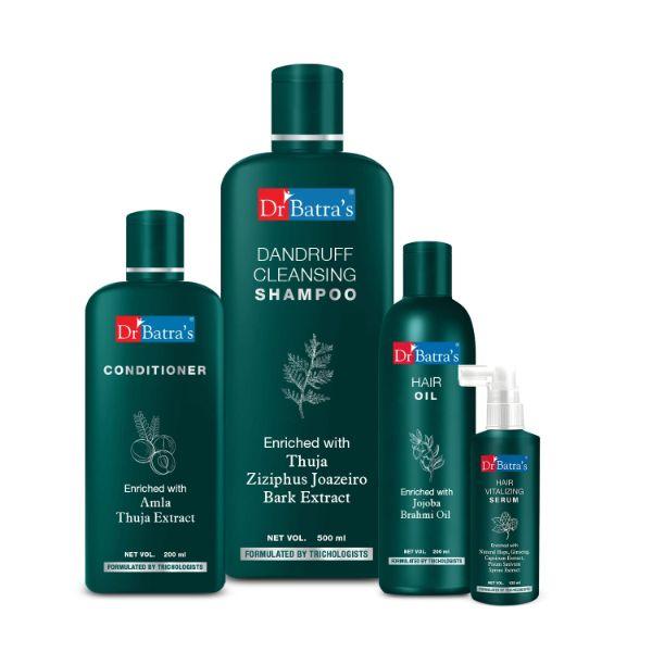 Dr Batra's Dandruff Cleansing Shampoo 500 ml + Conditioner 200 ml + Hair Oil 200 ml + Hair Vitalizing Serum 125 ml - Hair Treatment