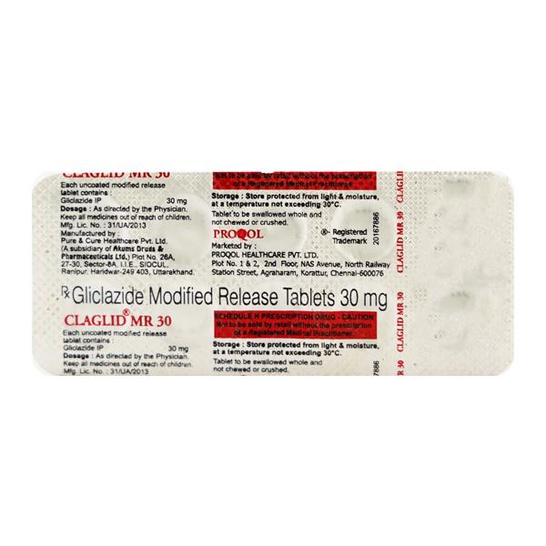 CLAGLID MR 30 Tablet 10's - Diabetes-Ant