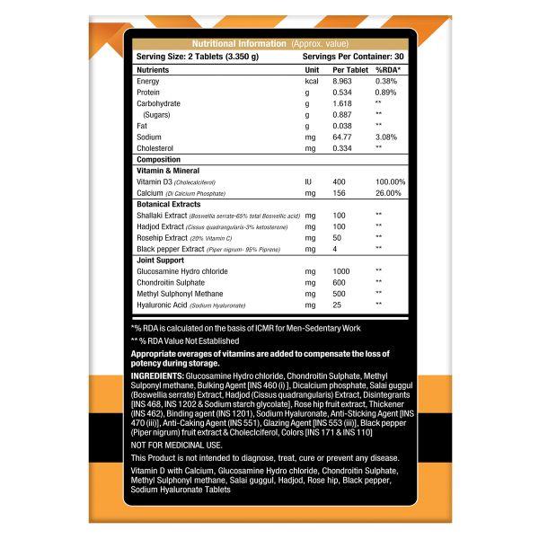 MuscleXP Glucosamine + Chondrotin + MSM + Hyaluronic Acid Daily Vital Tablet 60's - Amino Acids