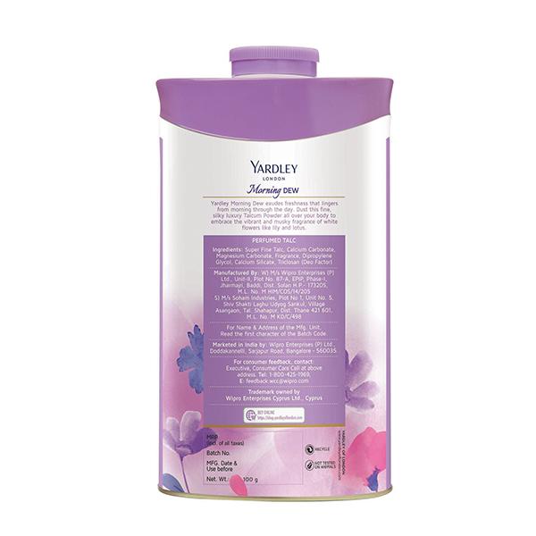 Yardley London Perfumed Talc - Morning Dew (100 gm + 50 Free) 150 g - Talcum Powders