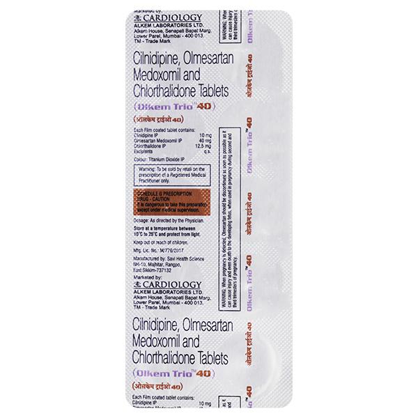 Olkem Trio 40mg Tablet 10'S - Hypertension-Ana