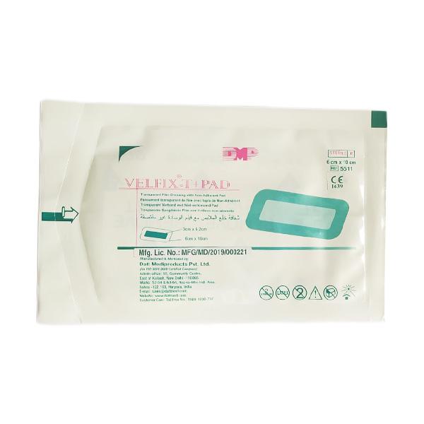 Velfix - T + Pad Transparent Film Dressing With Non Adherent Pad (5511) (6 cm x 10 cm) 1's - Tapes & Films