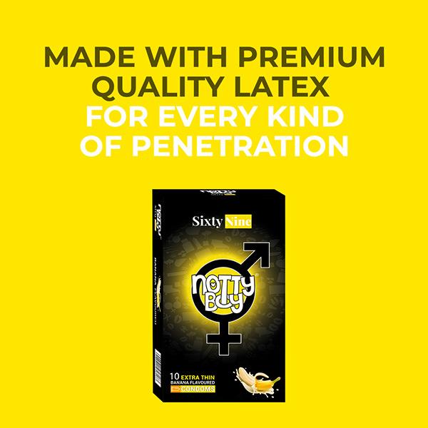 NottyBoy Sixty Nine Condom - Banana (Pack of 3 x 10's) - Plain/Flavoured Condoms