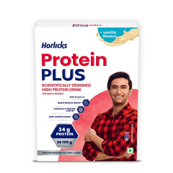 Netmeds | Horlicks Protein Plus Powder - Vanilla Flavour 400 gm (Refill Pack)
