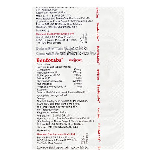 BENFOTABS Tablet 10's - Supplements-Vam