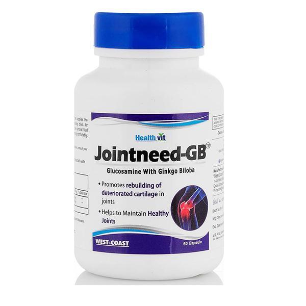 Netmeds | HealthVit Jointneed-GB (Glucosamine with Ginkgo Biloba) Capsule 60's