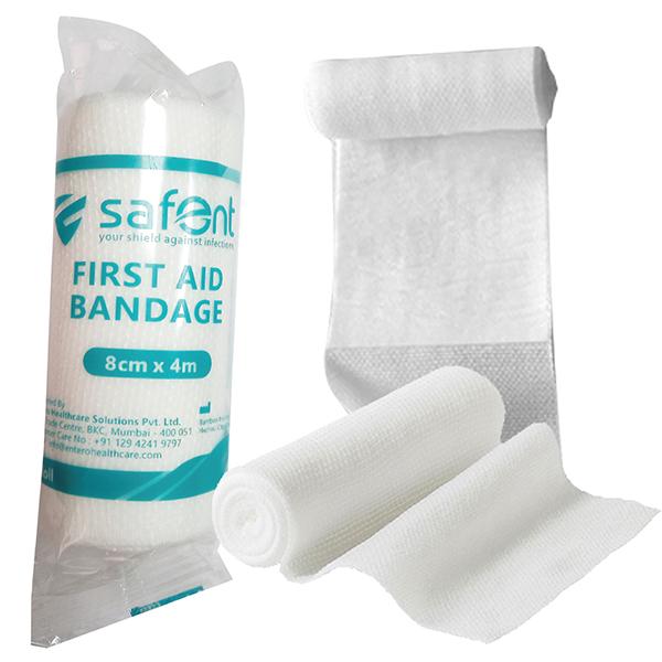 Netmeds | Safent First Aid Bandage (8cm X 4 m)
