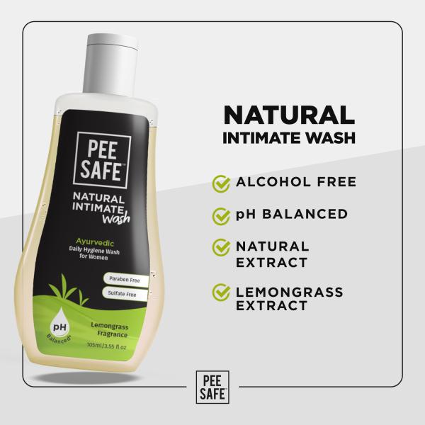Pee Safe Natural Intimate Wash Liquid 105 ml + Menstrual Cup (L) - Menstrual Cups