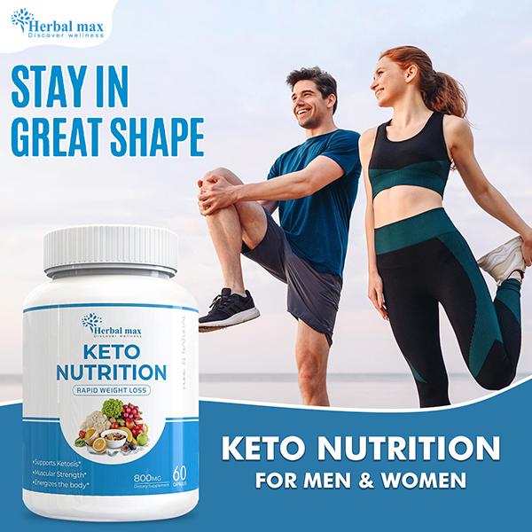 Herbal Max Keto Nutrition Dietary Supplement 800 mg Capsule 60's - Weight Loss