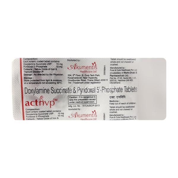 ACT Nvp 10/10mg Tablet 10'S - Vomitting/Emesis-Ant