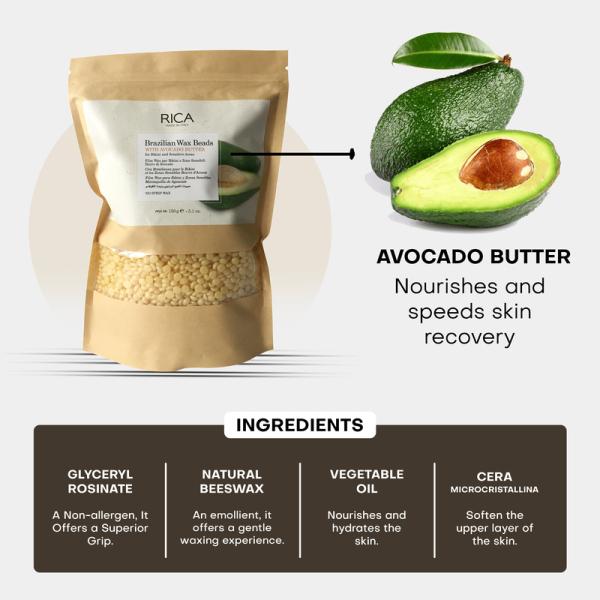Rica Brazilian Wax Beads - Avocado Butter 150 gm - Shaving & Hair Removal