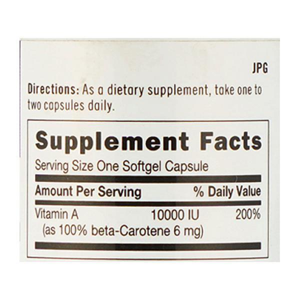 GNC Beta-Carotene 6 mg Softgel Capsule 100's - Workout Essentials