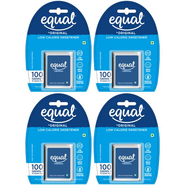 Equal Original Sweetener Tablet (Pack of 4 x 100's) (Free 10's Tablet Each) 1's - Sweeteners