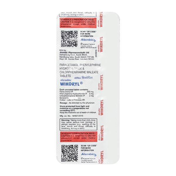 Wikoryl Tablet 10'S - Cough And Cold-Cou