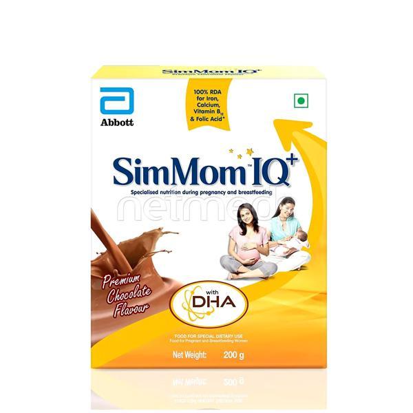 SimMom IQ+ Premium Chocolate Flavour Nutritional Powder 200 gm - Nutritional Supplements