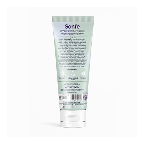 Sanfe Promise Face Lush Wash - Vitamin C + AHA 60 gm - Face Washes