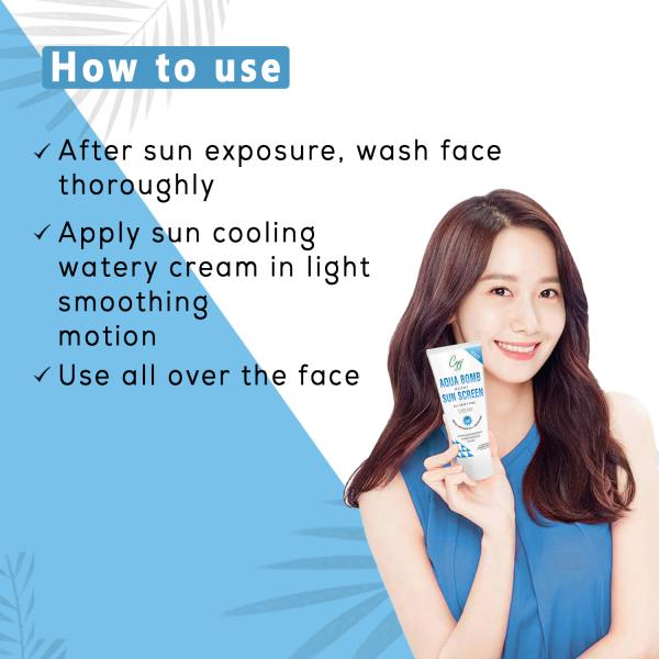 CGG Cosmetics Aqua Bomb Watery Sunscreen Cream SPF 50 Broad Spectrum PA+++ Protection 50 gm - Bb & Cc Creams