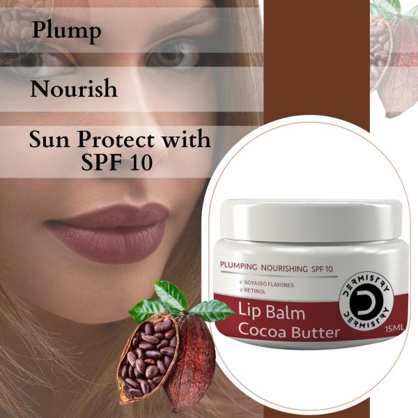 Dermistry Plumping Nourishing SPF 10 Lip Balm - Cocoa Butter 15 ml - Lip Balms