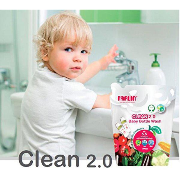 Farlin Clean 2.0 Baby Bottle Wash Liquid Refill Pack 700 ml - Baby Safety