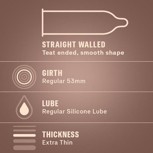 Durex Extra Thin Condoms - Intense Chocolate 10's - Plain/Flavoured Condoms