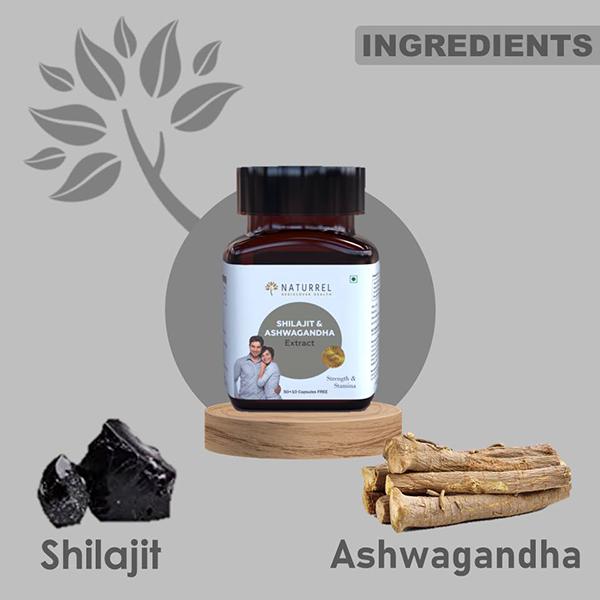 Naturrel Shilajit & Ashwagandha Extract Capsule 50's + Free 10's - Ashwagandha