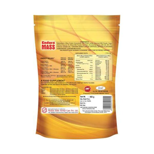 Endura Mass Weight Gain Powder - Banana 400 gm - Weight Gain