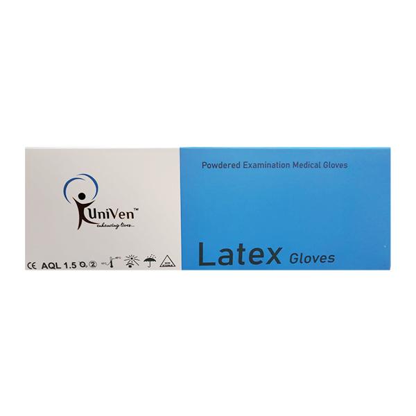 UniVen Latex Gloves (M) 100's - Gloves - S