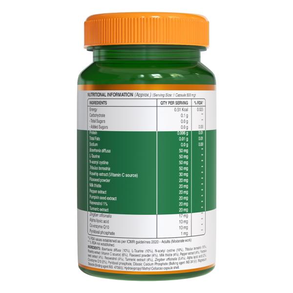 Pure Nutrition Kidney Detox Turmeric & Vitamin C 500 mg Veg Capsule 60's - Vital Health