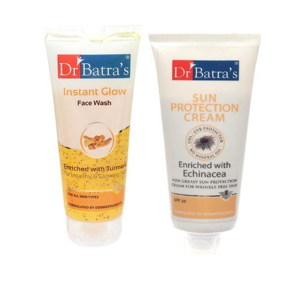 Netmeds | Dr Batra's Instant Glow Face Wash 200 gm + Sun Protection Cream 100 gm