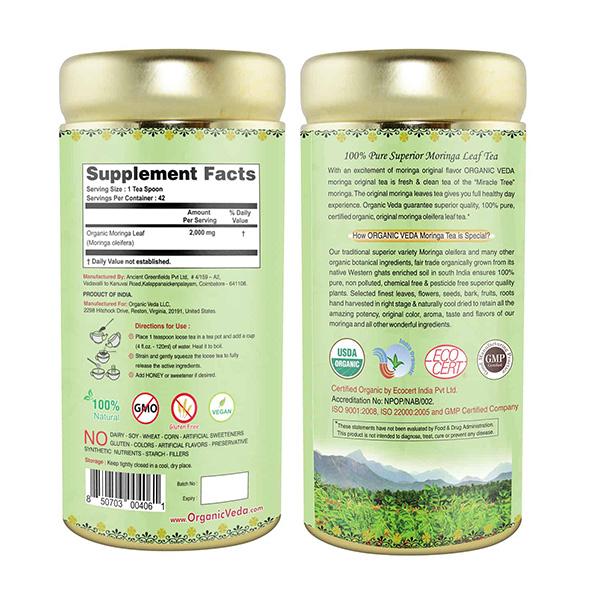 Organic Veda Moringa Original Tea Powder 85 gm - Teas
