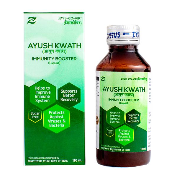 Zys-Co-Vir Ayush Kwath Immunity Booster Liquid - Menthol Flavour 100 ml - Vitamin C