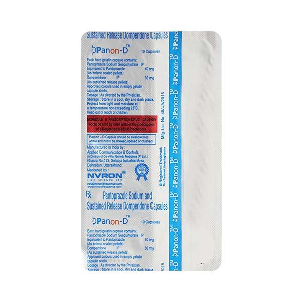 PANON D Capsule 10's - Ulcer/Reflux/Flatulence-Aaa