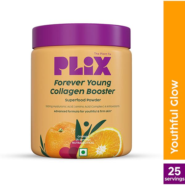 Netmeds | Plix The Plant Fix Collagen Supplement Powder For Women & Men Orange Flavour 200 gm