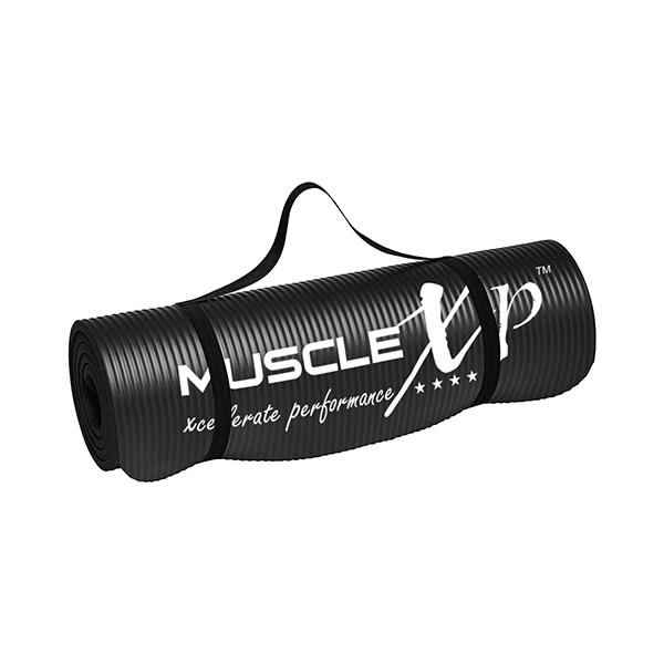 Netmeds | MuscleXP (10 mm) Thick NBR Material Yoga Mat - (Black) 1's