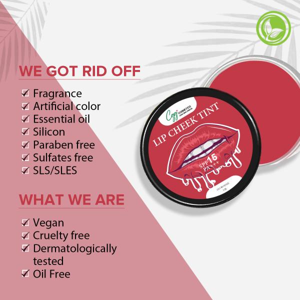 CGG Cosmetics Lip & Cheek Tint Balm SPF 15 - Go Rouge (125) 7 gm - Lip Balms