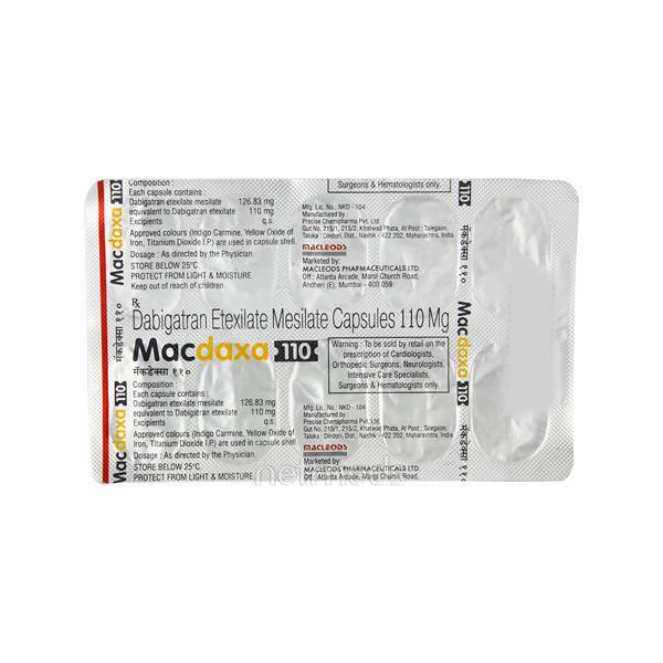 Macdaxa 110mg Capsule 10'S - Blood Clot-Ant