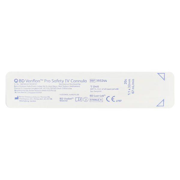 BD Venflon Pro Safety IV Cannula (20G x 1.1 x 32mm) (393244) 1's