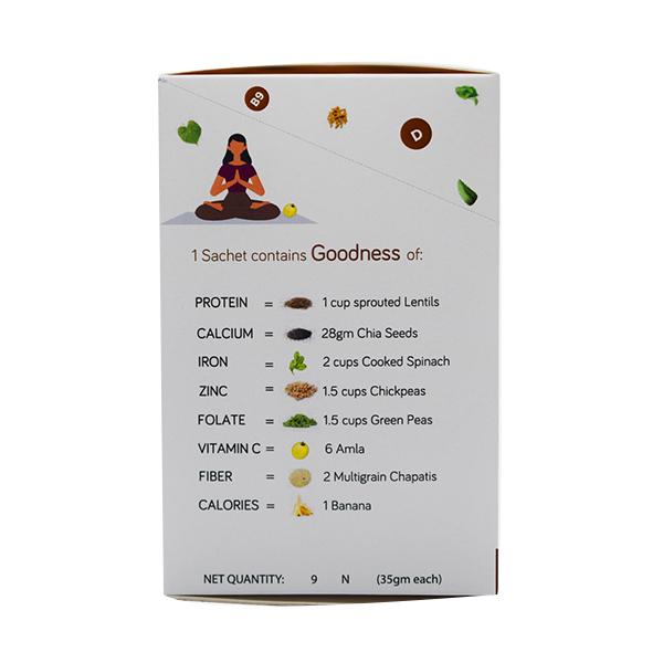 &Me Women's Daily Protein & Wellness Shake Powder - Choco Almond (Pack of 9 x 16.5 gm) - Health Products