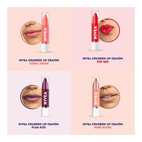 Nivea Color On Lip Crayon Hot Pink 3 gm - Lip Balms