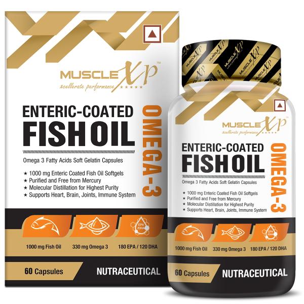 Netmeds | MuscleXP Omega-3 Enteric-Coated Fish Oil Softgels 60's