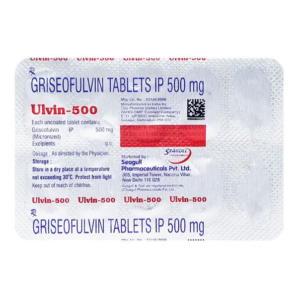ULVIN 500mg Tablet 10's - Fungal Infections-Anf