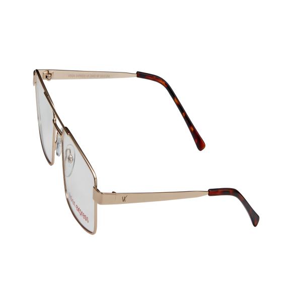 Vision Express 29450 Gold Rectangle Eyeglasses (Including Anti-Reflective Coating Lens) 1's - Wearables Eye Glasses