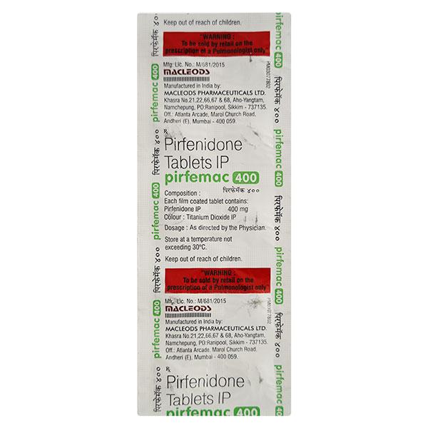 PIRFEMAC 400 Tablet 10's - Idiopathic Pulmonary Fibrosis