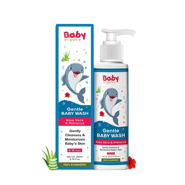 Netmeds | Baby Organo Ayurvedic Gentle Baby Wash - Aloevera & Hibiscus 200 ml