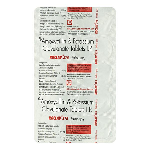 Roclav 375mg Tablet 10'S - Bacterial Infections-Pen