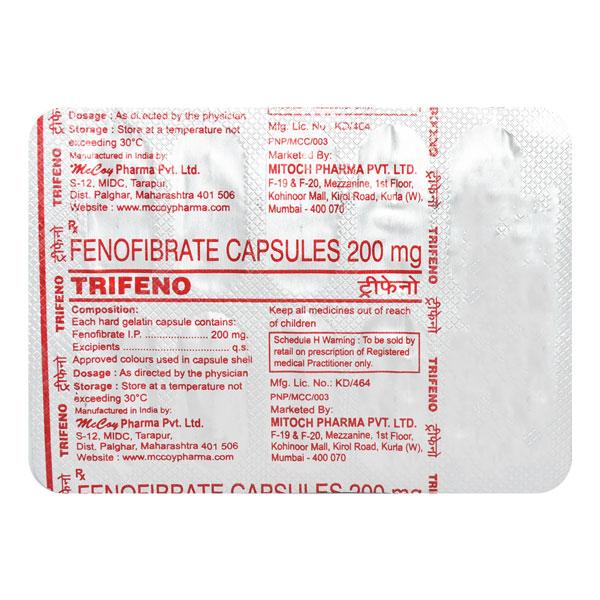 Trifeno 200mg Capsule 10'S - High Cholesterol-Dys