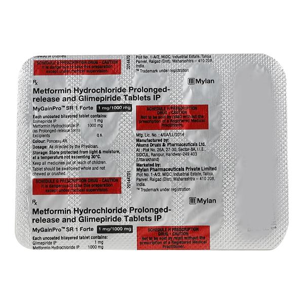 MYGAIN PRO SR 1 FORTE Tablet 10's - Diabetes-Ant