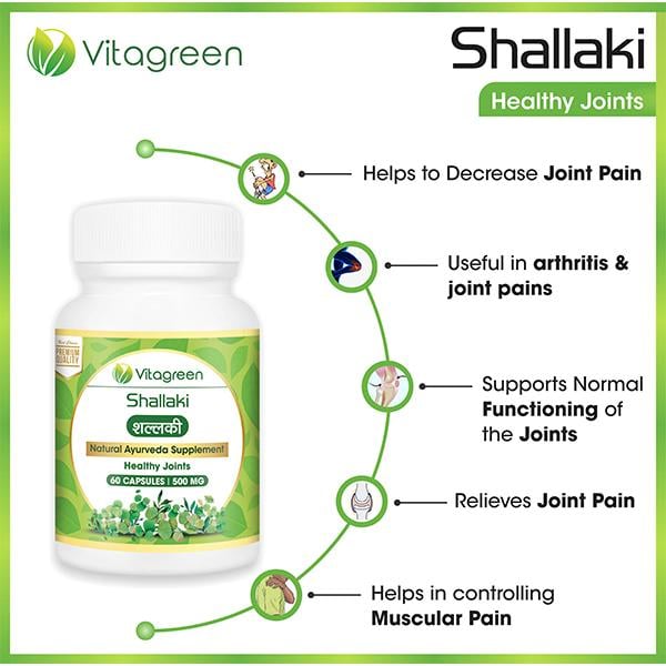 VitaGreen Shallaki Capsules 60's - Herbal Dietary Supplement