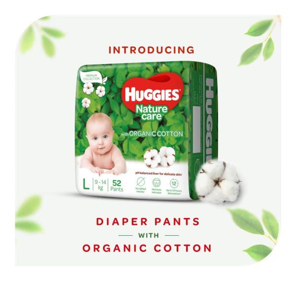 Huggies Nature Care Organic Cotton Diaper Pants (L) (Pack of 2 x 52's) - Diapers & Wipes